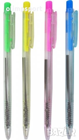 Химикалки 10 броя с бутон, синьо пишещи. Сменяем пълнител. Клипс за окачане. , снимка 2 - Ученически пособия, канцеларски материали - 39482627