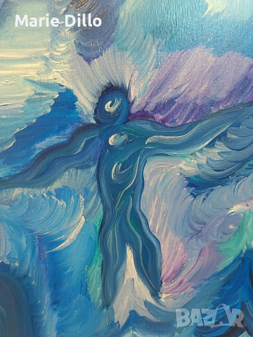 абстрактна картина масло върху ленено платно размери 40/50см., снимка 2 - Картини - 53952009