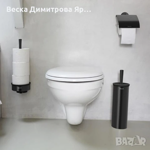 Държач за тоалетна хартия Brabantia ReNew Matt Black или Platinum, снимка 3 - Други стоки за дома - 50622415