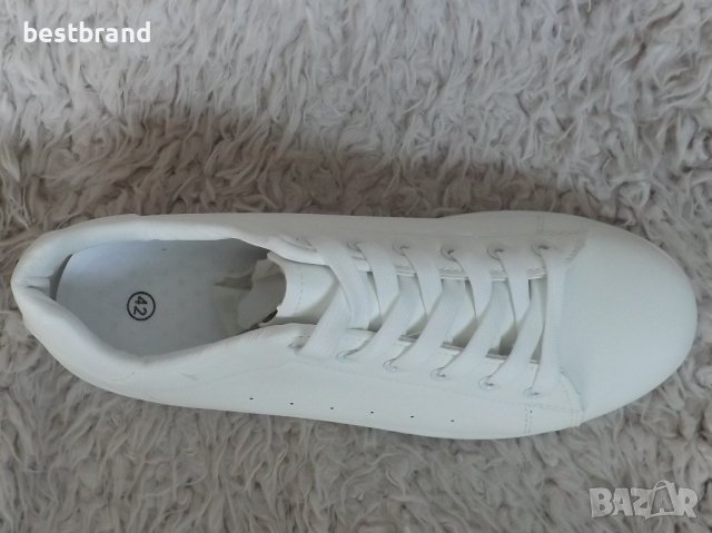 Кецове, бели, еко кожа, код 776/39, снимка 4 - Маратонки - 42689277