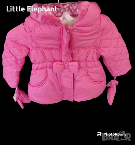 Зимно яке за 3-4 год момиченце pink, с ръкавички,Англия/ново