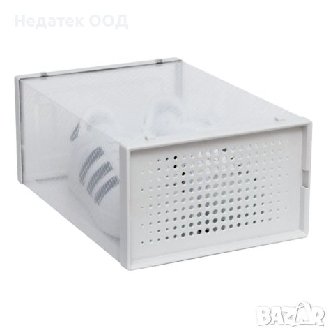 Пластмасова кутия за съхранение на обувки с врата,  34,5x23,5x14 см, Прозрачна