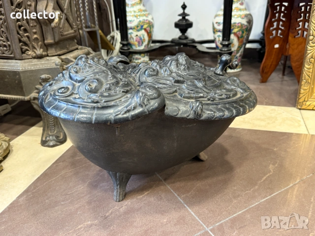 Стар бароков "мангал" / "кофа" за въглища. №8080, снимка 3 - Антикварни и старинни предмети - 54080156