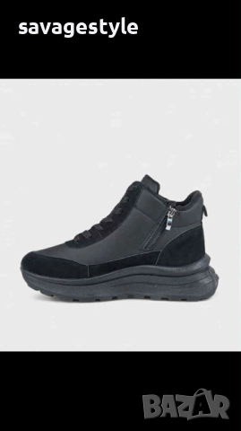 Страхотни дамски боти в черно цип и връзки 