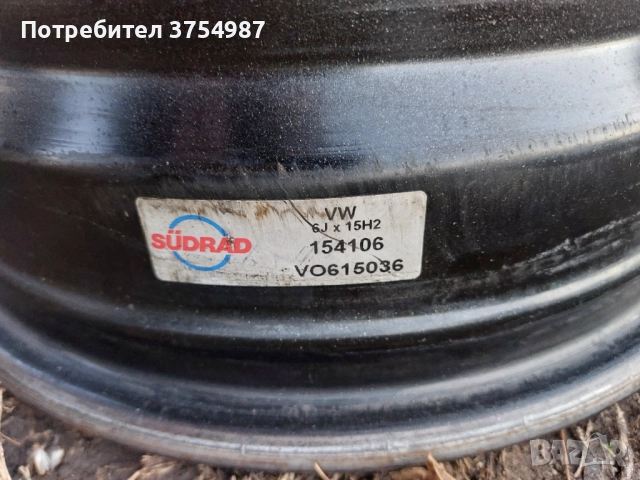 5х112 х15-57.1 железни джанти , снимка 2 - Гуми и джанти - 52859206