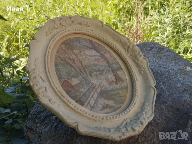 ръчно изработен гоблен Пейзаж/Зима , снимка 2 - Гоблени - 50339014