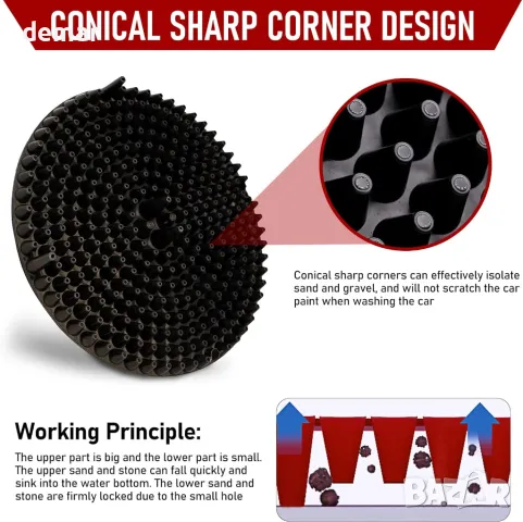 Bucket Dolly 22,7 литра тежкотоварна подвижна количка с 5 подвижни въртящи се колелца, снимка 4 - Други стоки за дома - 49284658