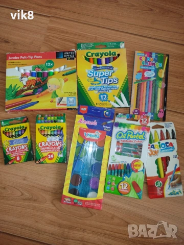 Ново!!!Crayola,Carioca Joy и други-пастели,водни бой,моливи,флумастери