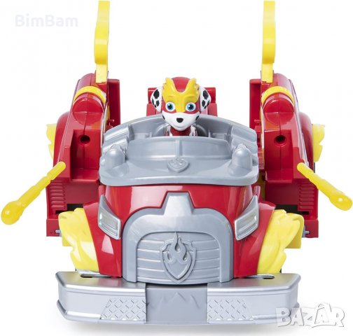 Paw Patrol Marshall's Powered Up Firetruck / Пес Патрул - Маршал, снимка 4 - Коли, камиони, мотори, писти - 38315559