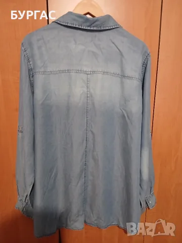 3xl Красива светлосиня дънкова ризка-туника,напълно запазена, снимка 3 - Ризи - 56057658
