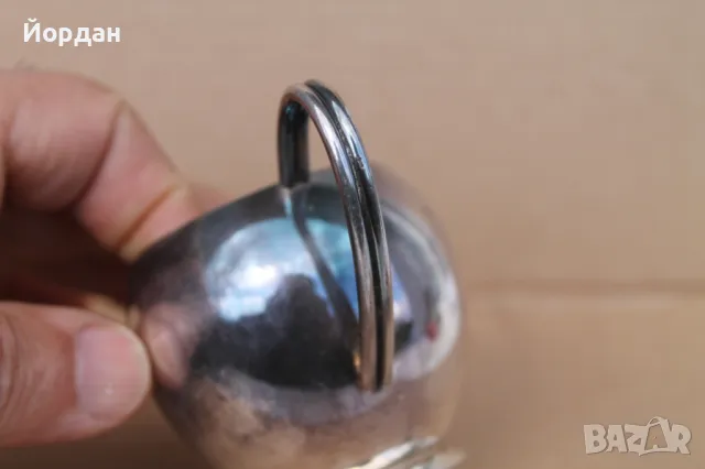 Английска сребърна кана за мляко, снимка 5 - Антикварни и старинни предмети - 49862240