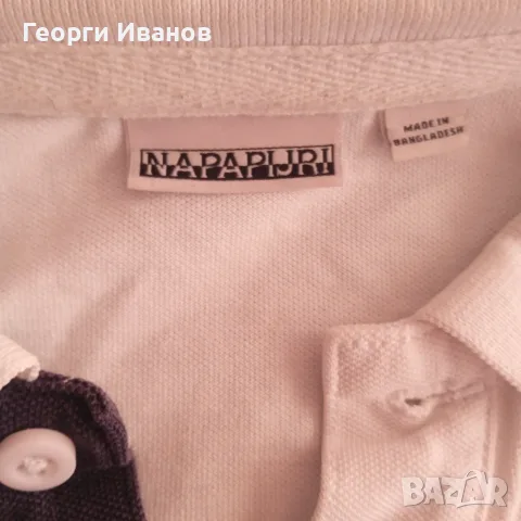 %!SALE!% КАТО НОВ NAPAPIJRI XL ОРИГИНАЛЕН бял поло-шърт тениска с яка Напапири, снимка 3 - Тениски - 56045848