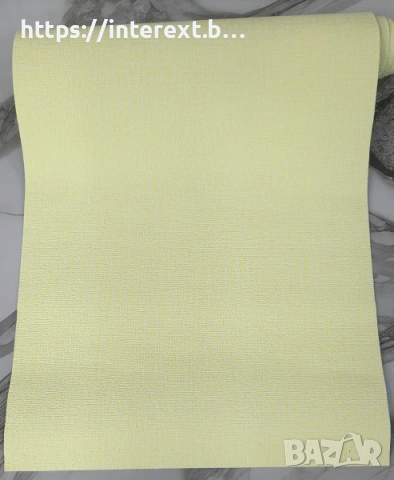  Самозалепващ PVC тапет „Лен“ — цвят жълт, снимка 2 - Облицовки - 54073410