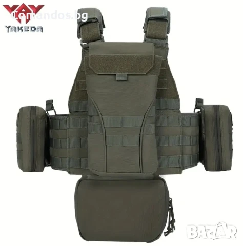Тактическа жилетка с бързо освобождаване (Green) , снимка 3 - Екипировка - 50899193