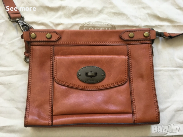 FOSSIL чанта естествена кожа, снимка 12 - Чанти - 52389059