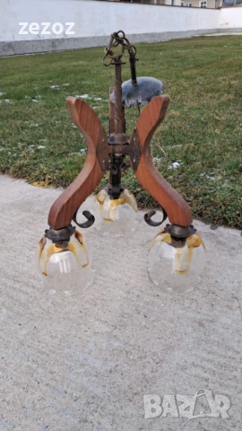 Абажур метал и дърво