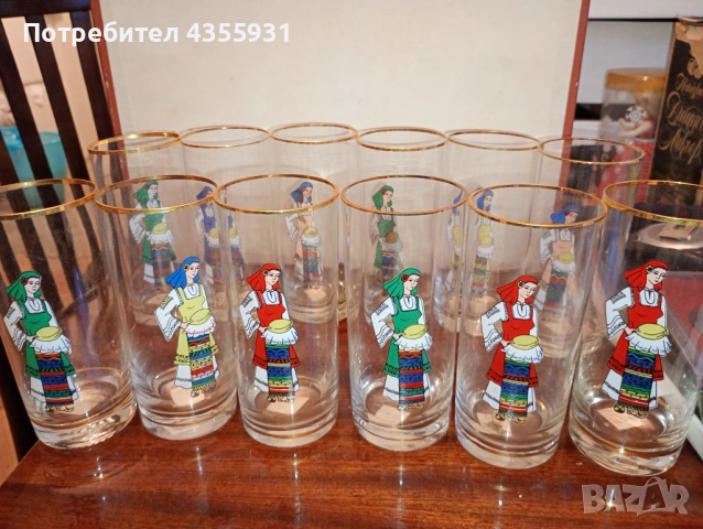 фолклор фолклорен стар български сервиз стари чаши стар комплект сервиз , снимка 4 - Антикварни и старинни предмети - 52626025