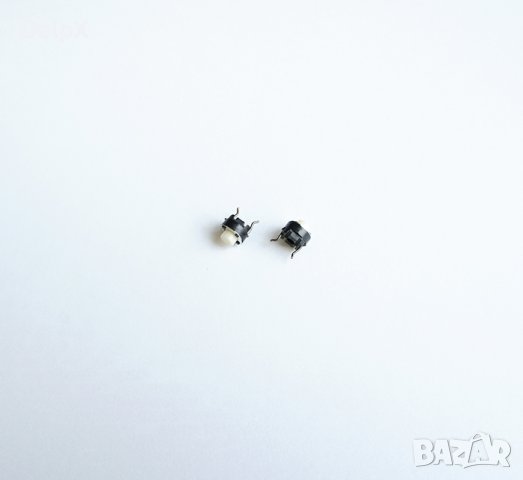 Малък бутон 2pin Ф6х4mm незадържащ НО бял 12V 0,05A H=1mm, снимка 1