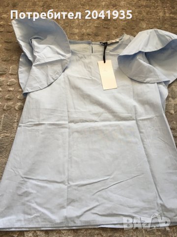 Светло синя блуза с къс ръкав, снимка 4 - Тениски - 29451375