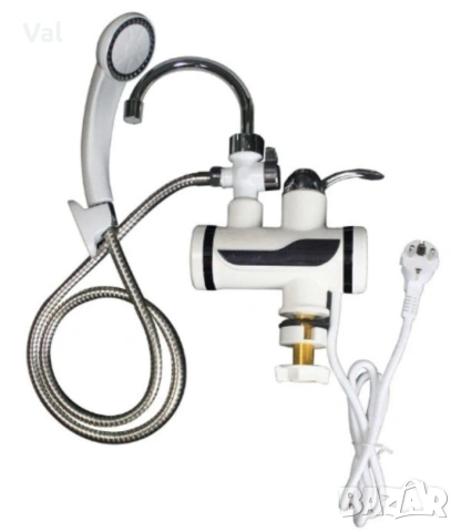 Смесител за вграждане в комплект с душ слушалка с проточен нагревател