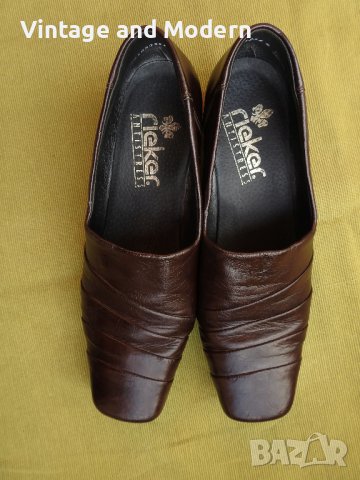 RIEKER Елегантни дамски кожени обувки Германия 39 номер, снимка 3 - Дамски обувки на ток - 36660639