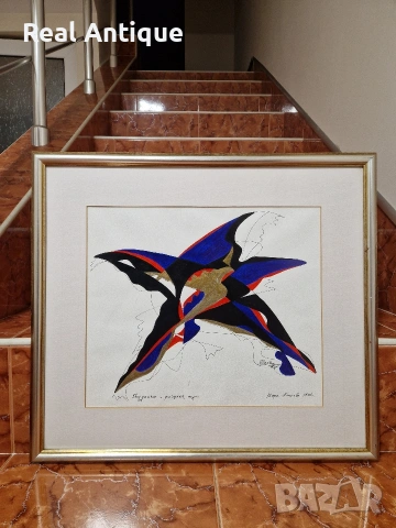 Мара Латева- Картина перо и туш " Звездолет ", снимка 2 - Картини - 53878150