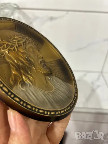 Исус метал пано икона религия релеф, 14 см/ 11 см, снимка 7 - Антикварни и старинни предмети - 48150580