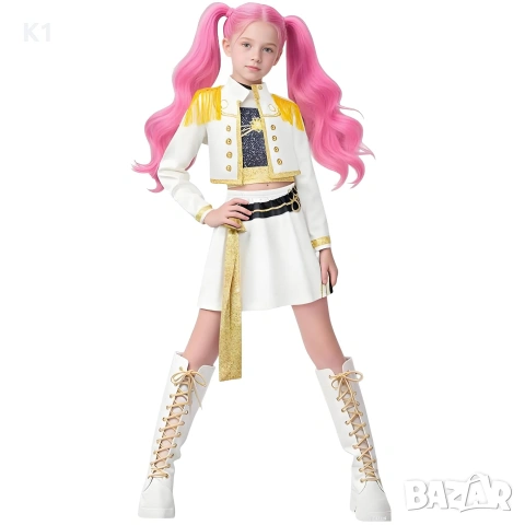 Луксозен Детски Костюм Руми Кей Поп, Rumi K-Pop Demon Hunters Ловци на Демони , снимка 2 - Детски комплекти - 54279974