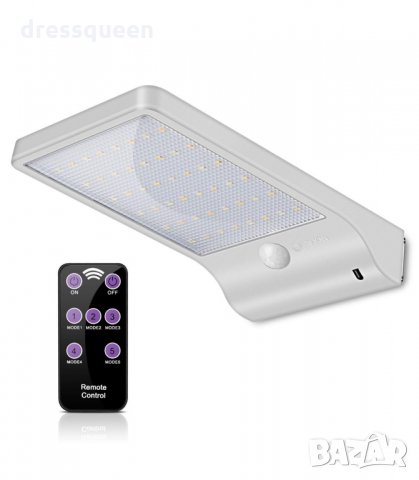 48 диода Външна Соларна LED лампа със сензор за двжение, снимка 3 - Соларни лампи - 34272240