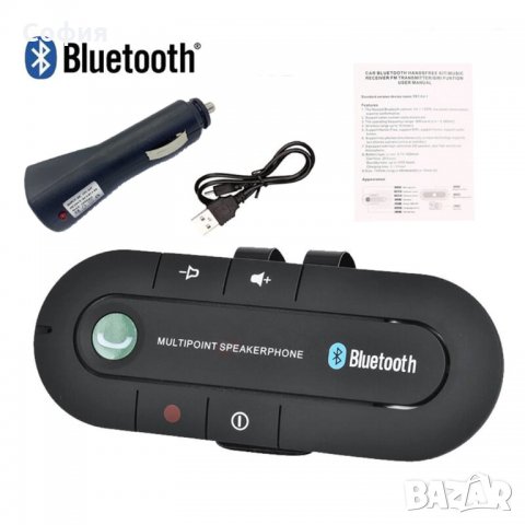 Безжично Bluetooth хендсфри за разговори, високоговорител за автомобил, дом или офис НАЛИЧНО!!!, снимка 8 - Аксесоари и консумативи - 31898121