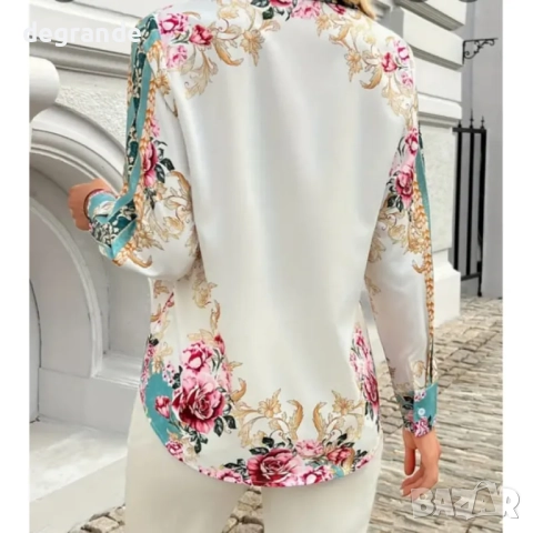 Дамска риза с цветна щампа, снимка 3 - Ризи - 51557373