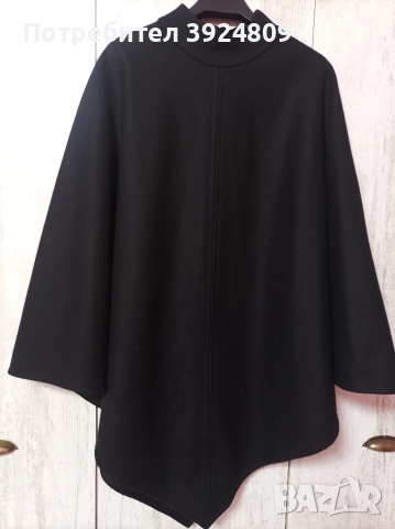 Черно елегантно пончо, снимка 5 - Палта, манта - 52866165