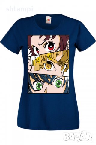 Дамска тениска Аниме Манга Demon Slayer Trio,Анимация,игра,Празник,Повод., снимка 6 - Тениски - 38058729