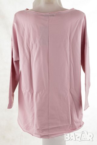 Дамска блуза с щампа в розово Knitis - L/XL, снимка 3 - Блузи с дълъг ръкав и пуловери - 42652705