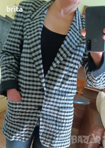 Унисекс Карирано Сако , снимка 2 - Сака - 49234384