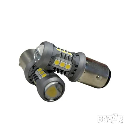 LED крушки 1156 BA15S бели 12V 2 броя