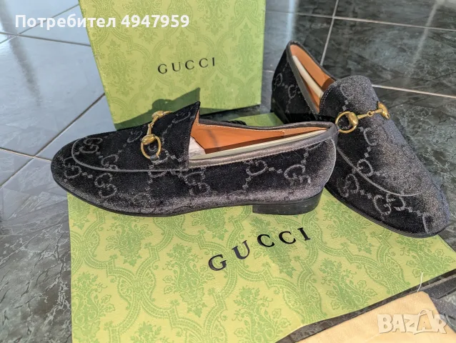 Gucci Jordaan GG Samt Loafer (Black Velvet / Monogram)No. 41!!OP 850€ !!Обувки Gucci Jordaan