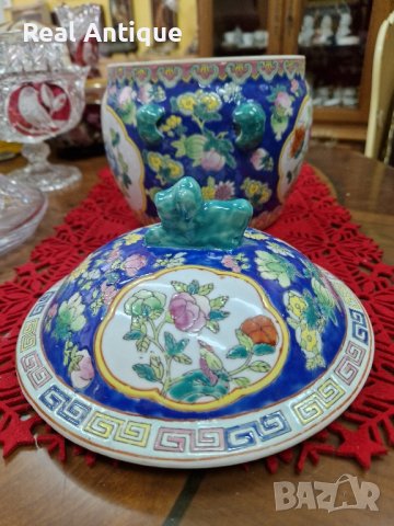 Уникална рядка антикварна колекционерска китайска купа , снимка 8 - Антикварни и старинни предмети - 42210962