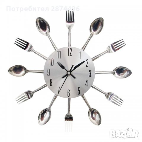 3981 Модерен кухненски стенен часовник вилици и лъжици , снимка 4 - Други стоки за дома - 35342947