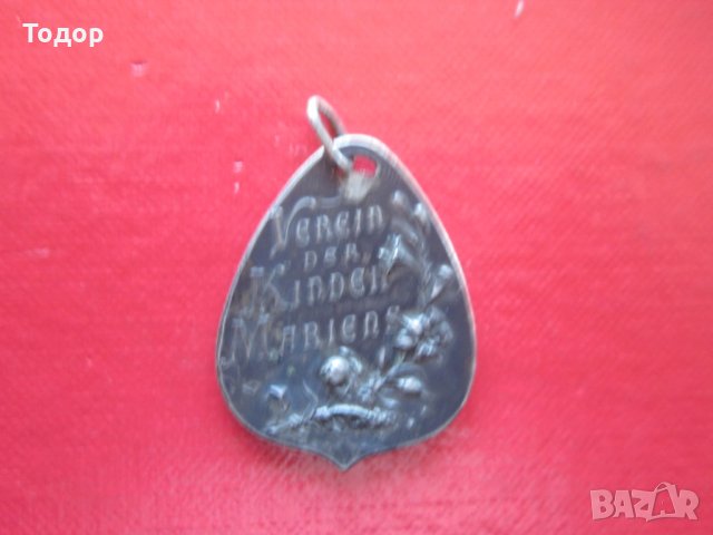 Старинен католически посребрен двустранен медальон, снимка 5 - Колиета, медальони, синджири - 29729291