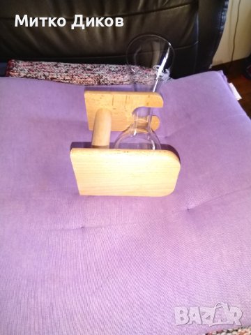 Мod dep маркова нова италианска чаша колба подаръчна с дървена стойка Н-240мм и фи 85 и 60мм, снимка 7 - Чаши - 42597581