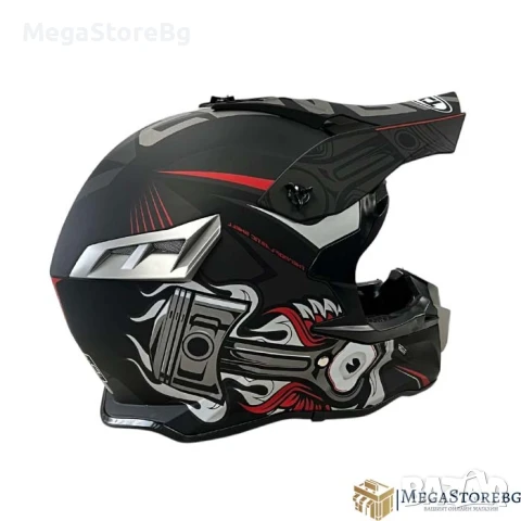 Кросова каска 188 - разбер M - Matt Black/Grey Red, снимка 2 - Аксесоари и консумативи - 50527113