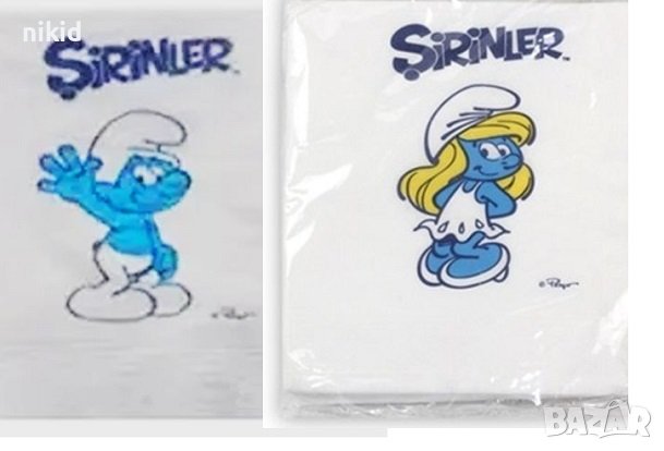 8 бр Смърф Смърфиета Смърфовете The smurfes смърфчета смърфчетата Смърфове парти салфетки рожден ден