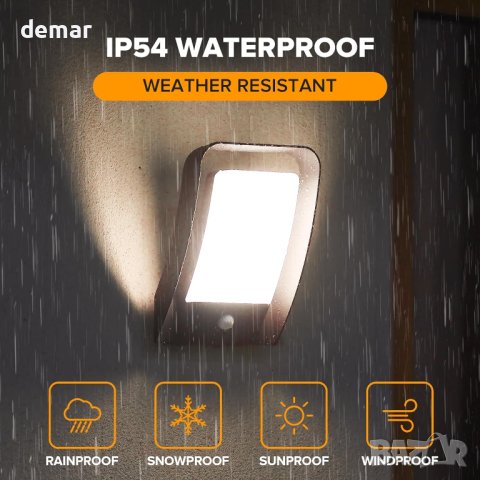 LUTEC Външна LED стенна лампа със сензор за движение, 1050LM 15.8W, снимка 6 - Лед осветление - 42918560