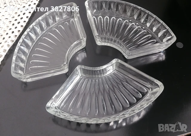 Стъклен сет за ядки 3 броя, снимка 3 - Сервизи - 51184193
