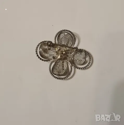 Сребърна брошка, снимка 2 - Колиета, медальони, синджири - 48843979