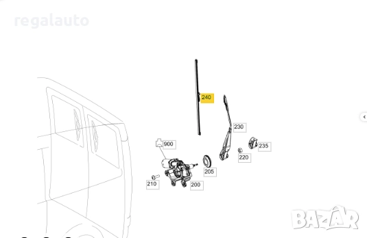 A0018206145,задна чистачка Mercedes VITO,VIANO BR639,V Classe B447,2010-