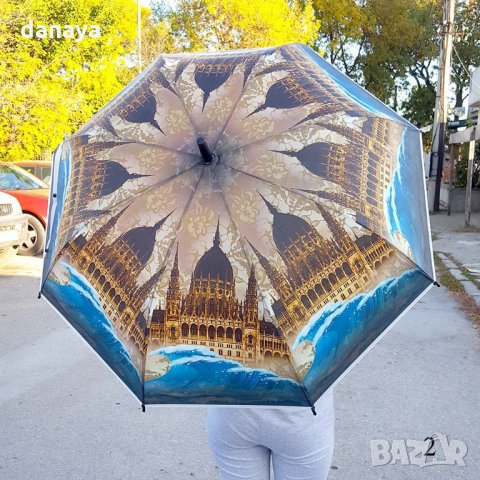 1761 Дамски чадър стил париж 98 см диаметър, снимка 10 - Други - 30536976
