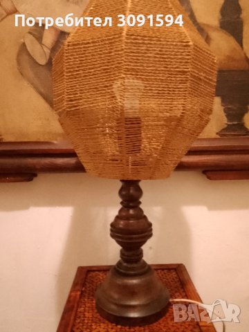 стара лампа дърво и канап, снимка 7 - Антикварни и старинни предмети - 42318858