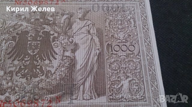 Банкнота 1000 райх марки 1910год - 14734, снимка 7 - Нумизматика и бонистика - 29092601